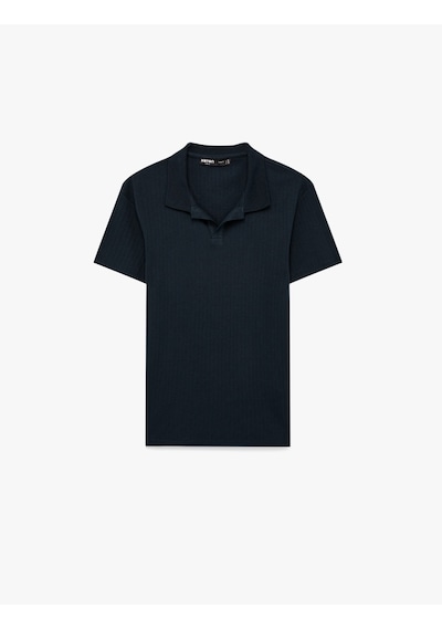 Koton Kısa Kollu Pamuklu Slim Fit Polo Yaka Tişört Lacivert 6sam10291mk
