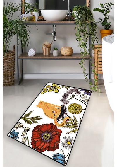 HENNAED CAT DJT 70X120 CM Banyo Halısı Banyo Paspası