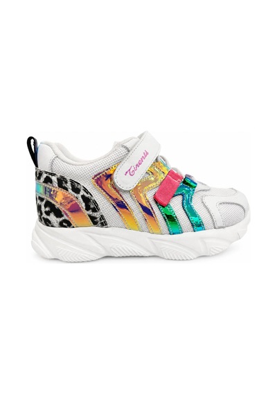 Papucumun Dünyası Kız Çocuk Hakiki Deri Çok Renkli Şık Sneaker Beyaz