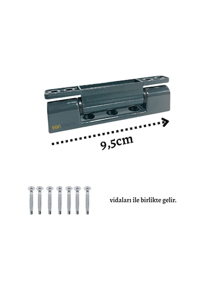 Pvc Pimapen Kapı Menteşesi 95mm Antrasit Gri