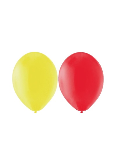 Sarı Kırmızı Renklerinde Baskısız Balon 25 25 Toplam 50 Adet