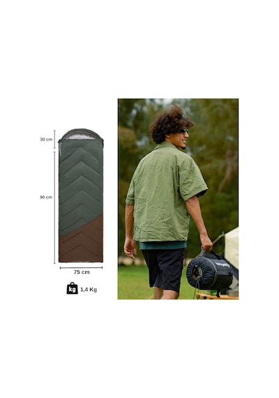 Kingcamp Radar 250 Deluxe -3 C Uyku Tulumu Green & Brown Kahverengi