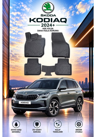 Skoda Kodiaq 2024+ Aracınıza Özel Üretim Havuzlu Paspas Takımı A+ -mod-
