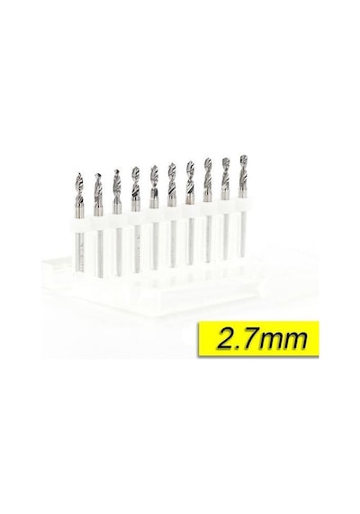 PCB Mikro Karbür CNC Matkap Ucu 10lu Set 2,70mm Tungsten 18 Shank