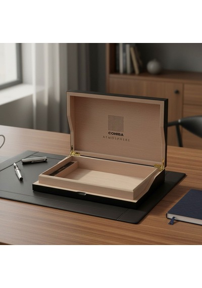 Cohiba Atmosphere Mat Siyah Humidor Puro Kutusu 25's