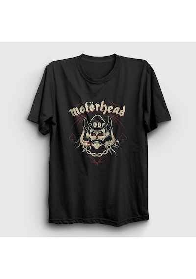 Presmono Unisex Skull Lemmy Motörhead T-shirt Siyah