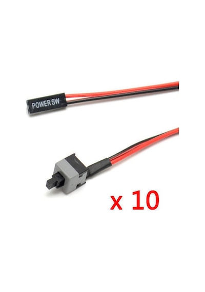 Wozlo Anakart Açma Kapama Reset Switch Kablosu On Off Buton 50 CM 10 Adet