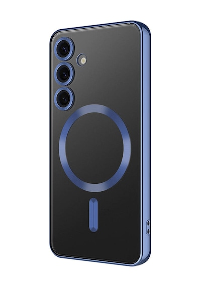 Galaxy Uyumlu S24 Kılıf Magsafe Kamera Lens Korumalı Logo Gösteren İnce Hafif Pazarplus Lacivert