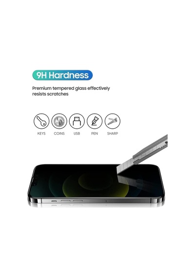 Ayrex İphone 11 İle Uyumlu Tam Kaplayan Temperli Antistatik Hayalet Cam Ekran Koruyucu Privacy Vnkah İphone 11 İle Uyuml