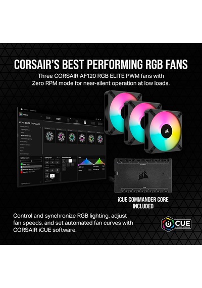 İcue H115i Elite Capellıx Xt Cpu Sıvı Soğutucu - İki Fan Af140 Rgb Elite - 280 Mm Radyatör - Intel Lga 1700, 1200 Genel