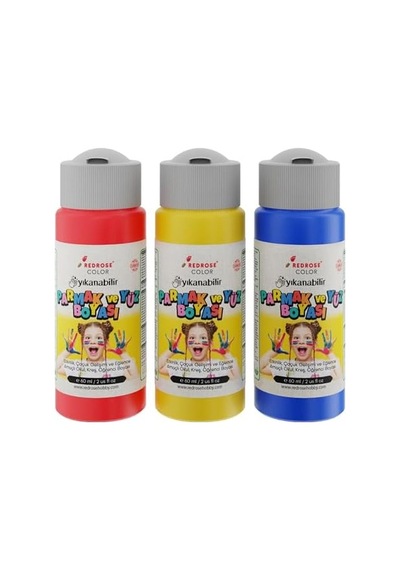 Kırmızı-mavi-sarı Parmak Boyası 3'lü Set 3x60ml