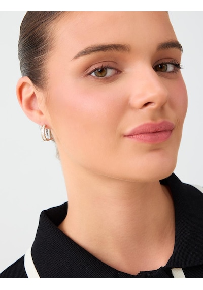 Jimmy Key Gümüş Rengi Taş Detaylı Zarif Küpe 6sw439007161