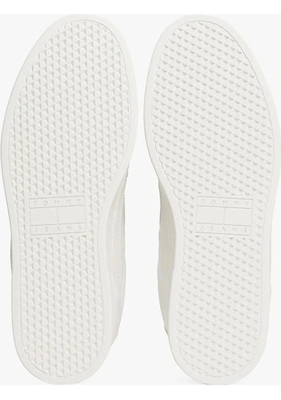 Tommy Hilfiger Tommy Jeans Erkek Beyaz Greenwich Essential Deri Sneaker Çok Renkli