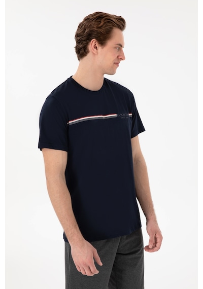 U.S. Polo Assn. Erkek Bisiklet Yaka Lacivert Pijama Takımı 50309174-VR033