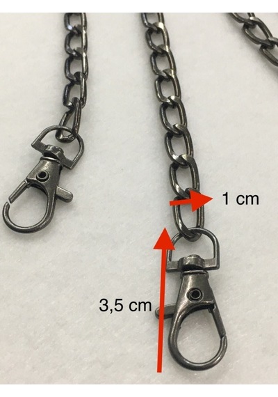 Karantuhafiye Çanta Zinciri Ucu Klipsi 115 Cm Antrasit Antrasit