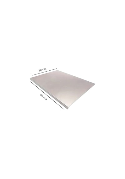 Gkd Üst Kalite Profesyonel Paslanmaz Çelik Kesme Tahtası 50 X 60cm Tek Taraf Bükümlü Tezgah Koruyucu Gri