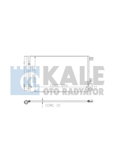 KALE OTO Radyatör 010ABC050 Klima Radyatörü Linea 07- 1.4 1.4 Mpı 570X351X12