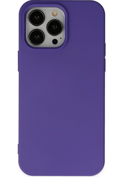 Apple  Uyumlu  iPhone 14 Pro Kılıf Nano İçi Kadife Silikon Mor,