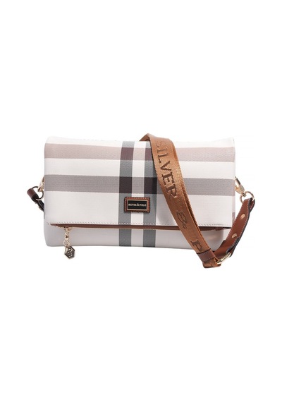 Silver Polo Sp1278 Kadın Çapraz Çanta Ekose Krem-taba