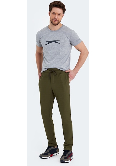 Slazenger PART Erkek Fermuar Cepli Dar Paça Haki Eşofman Altı