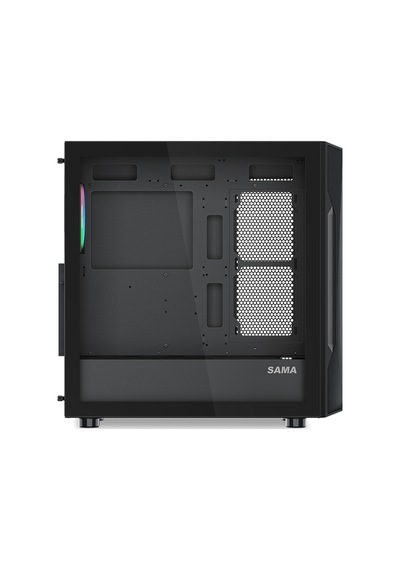 Sama S40bk Black, H700bk 700w, 80 Plus, Tempered Glass Panel, Mesh Ön Panel, Type-c, 4x120mm Argb Fan, Atx, Gamıng Kasa