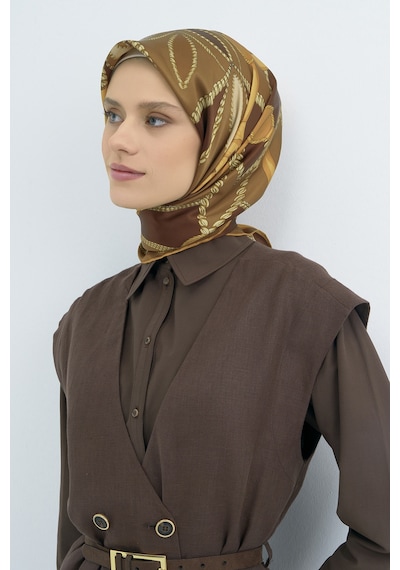 Armine Saf İpek Sura Eşarp-2026 İlkbahar-yaz- 953100d Kahve-taba