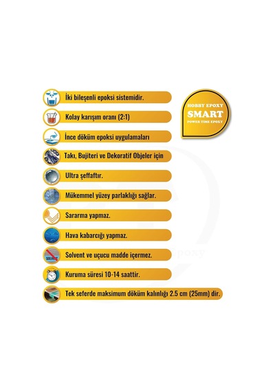 7.5 Kg Hobby Epoxy Smart/şeffaf Epoksi Reçine İnce Döküm Hobi Epoksi 0.25 KG