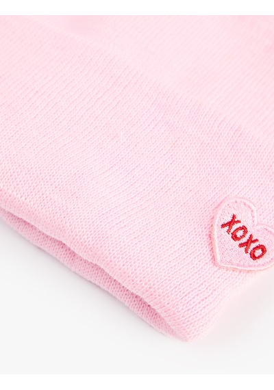 Koton Kalp Nakışlı Katlı Kaşkorse Bere Pembe 7wkg50062aa Gül