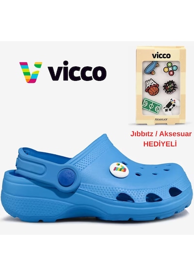 Vicco Didim Jıbbıtz Aksesuar Hediyeli Ortopedik Unisex Çocuk Terlik Mavi