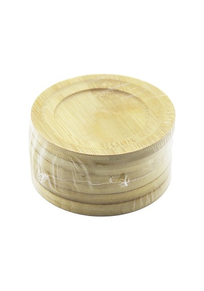 Yuvarlak Çap: 9.7cm 6pcs Bambu - Ahşap Çay Tabak 5570 çok renkli