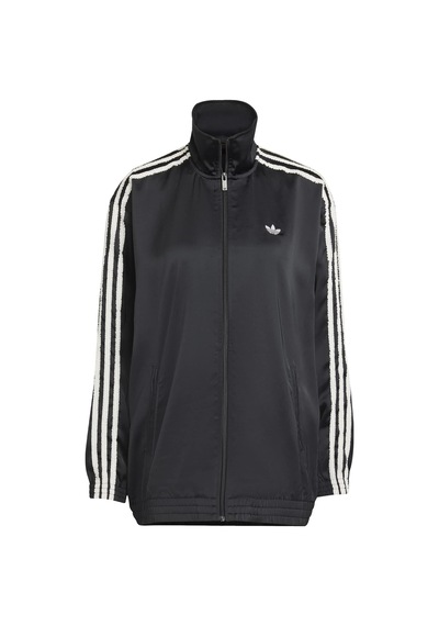 Black Adidas Kadın Günlük Eşofman Üstü Satin Tt Kc8810 Siyah