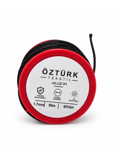 1.7 Mm Jaluzi, Stor Ve Katlamalı Perde İpi 50 Metre Polyester Siyah