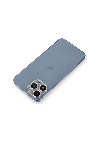 İphone 12 Pro Metal Kamera Lens Koruma Cam - Gümüş Diğer