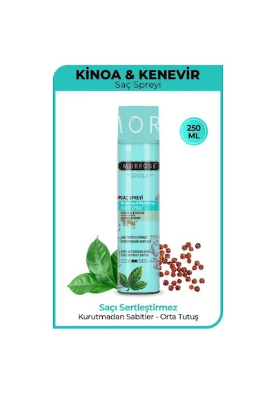 Morfose Kinoa Şekillendirici Saç Spreyi 250 Ml Doğal Görünümle Güçlü Tutuş Sağlar
