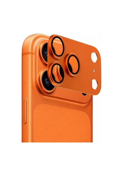 iPhone Uyumlu 17 Pro Max Kamera Koruyucu+ Ekran Koruyucu- Turuncu
