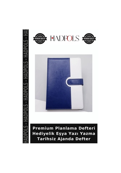 Premium Planlama Defteri Hediyelik Eşya Yazı Yazma Tarihsiz Ajanda Defter Mavi - Beyaz