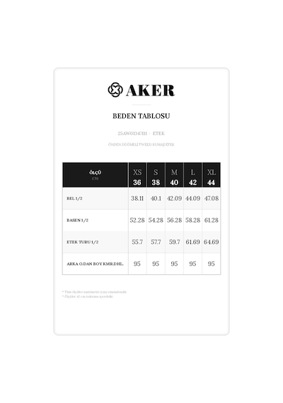 Aker Siyah Önden Düğmeli Tweed Kumaş Etek Siyah Siyah