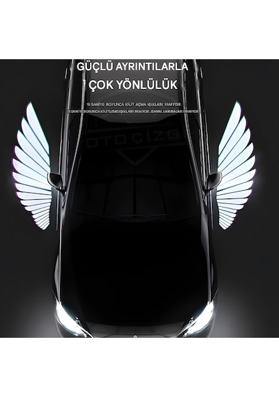 Premium Melek Kanadı Kapı Altı Led Oto Kapı Altı Logo Ve Zemin Aydınlatma 2 Li Set