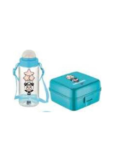 Gıpta Blue-Me Tritan Pipetli Matara 500 Cc + Desenli Beslenme Kabı Seti – A.Mavi