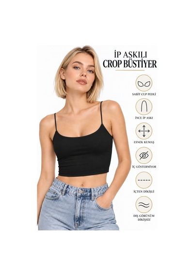 Mrm Pro Kadın Siyah İnce Askılı Crop Büstiyer Sabit Cup Pedli Esnek Toparlayıcı Günlük Atlet Siyah Siyah Mrm Pro Kadın Siyah İnce Askılı Crop Büstiyer Sabit Cup Pedli Esnek Toparlayıcı Günlük Atlet Siyah Siyah