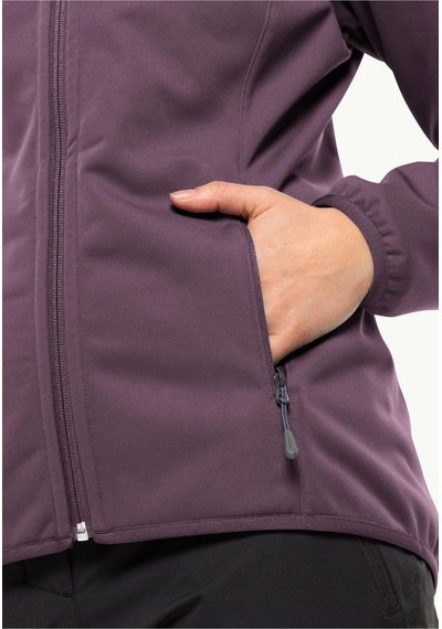 Jack Wolfskin Windhain Hoddy Kadın Softshell Ceket-1307481 Mor