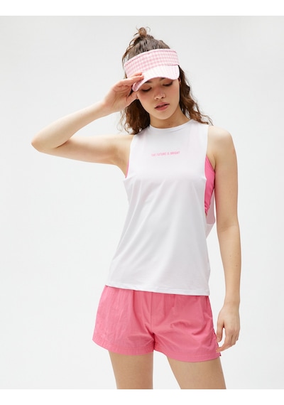 Koton Kolsuz Tişört Relax Fit Baskılı Beyaz 3sak30075nk