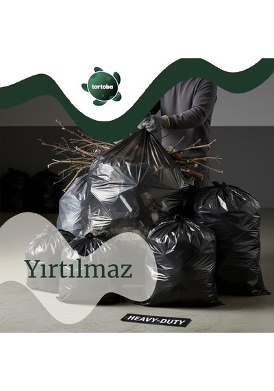 2 Rulo Endüstriyel Jumbo Çöp Torbası, Siyah