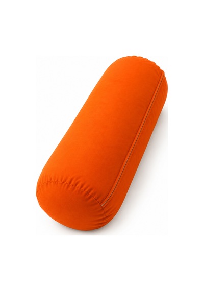 Yoga Bolster Organik Poplin Kumaş Kırpıntı Sünger Dolgulu Meditasyon Yastığı Pilates Destek Minderi 65x22 Cm Turuncu