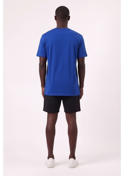 Usa Golden State Mavi Dar Kalıp Erkek T-shirt 11279 Siyah