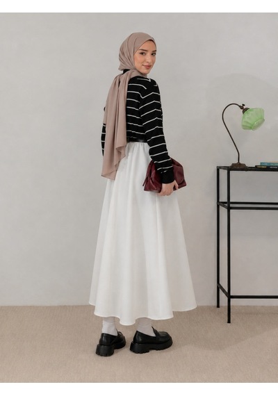 Unika Boutique Kadın Scuba Beli Lastikli Kloş Etek Bordo