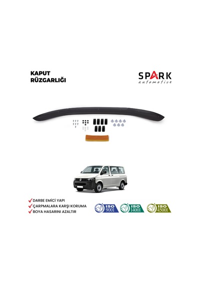 Volkswagen Transporter T5 2009-2014 Yıl Aralığı Uyumlu Kaput Rüzgarlığı 4mm Siyah