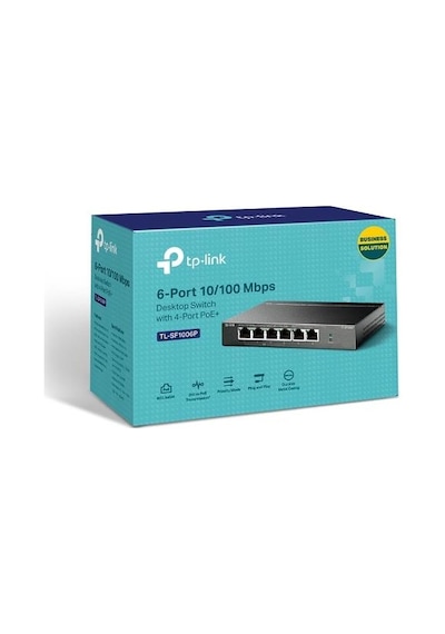 TP-Link TL-SF1006P 6 Port 10/100 Mbps 4 Port PoE Masaüstü Switch
