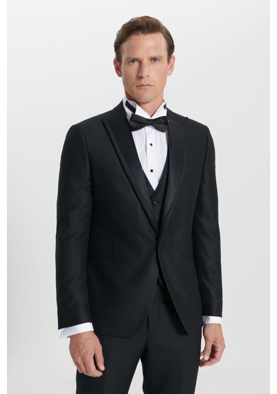 Ac&Co / Altınyıldız Classics Erkek Sıyah Slim Fit Dar Kesim Kırlangıç Yaka Desenli Yelekli Smokin Takım Sıyah Siyah Ac&Co / Altınyıldız Classics Erkek Sıyah Slim Fit Dar Kesim Kırlangıç Yaka Desenli Yelekli Smokin Takım Sıyah Siyah