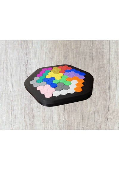 3d Baskı Petek Desenli Altıgen Puzzle - Renkli Zeka Oyunu